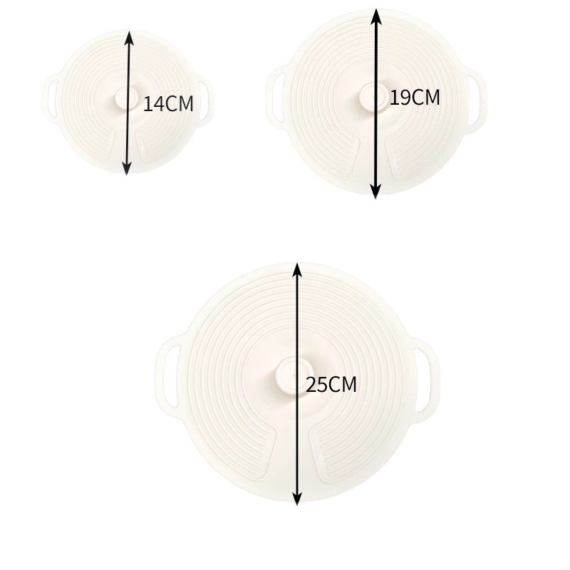 Τριών μερών σετ καλυμμάτων σφράγισης για κύπελλα και μπολ, φιλικό προς τα τρόφιμα πλαστικό, Bw, μοντέρνος απλός σχεδιασμός