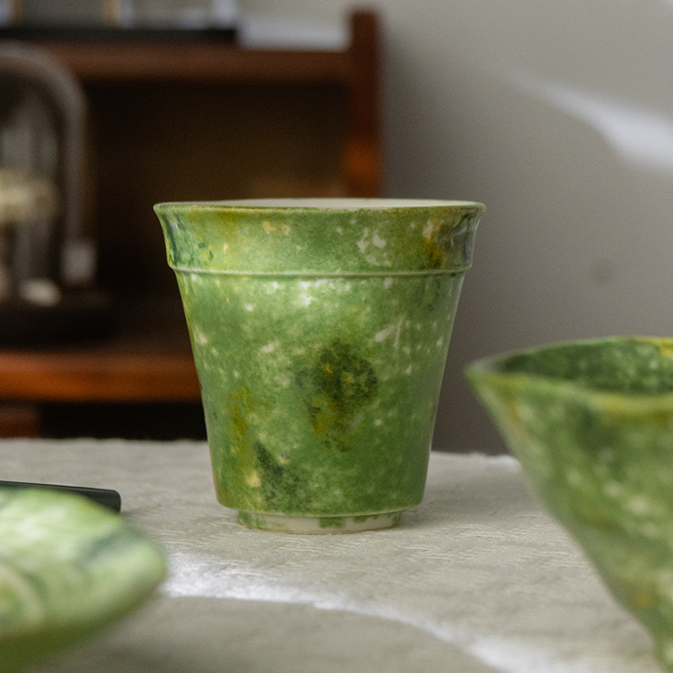 Set kamenog posuđa za jednu osobu — retro stil chinoiserie, nepravilni oblik, nije pogodno za mikrovalnu