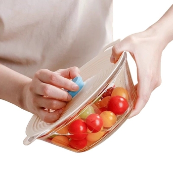 Σιλικόνο καπάκι συντήρησης για μπολ, κατσαρόλες, πιάτα και φλυτζάνια — σφραγιστικό, τροφίμου ποιότητας, κατάλληλο για φούρνο μικροκυμάτων, ανθεκτικό στις πιτσιλιές