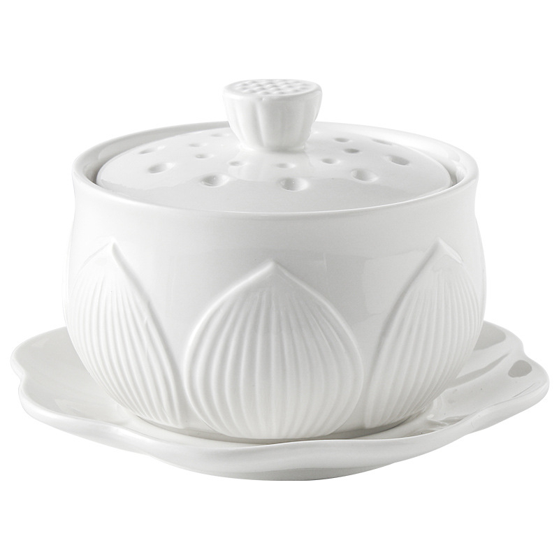 Πορσελάνινο μπολ σούπας για μπεν μαριά με καπάκι, στρογγυλό σχήμα, συμβατό με φούρνο μικροκυμάτων, υπό γλασού φινίρισμα