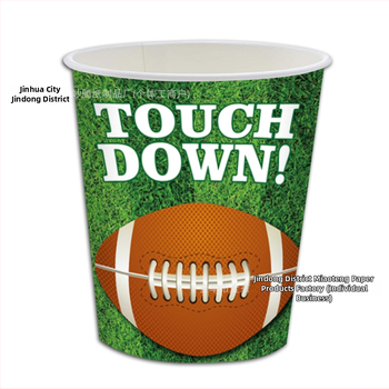 Комплект еднократни хартиени чаши и подноси, кръгъл формат, хартиен материал, възможност за персонализирано лого