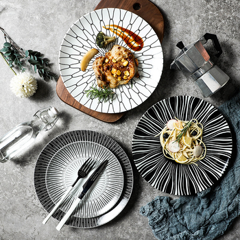 Porcelanska tanjura zapadnog stila za večeru, okrugla promjera oko 20 cm, pogodna za tjesteninu i steak – kućno posuđe