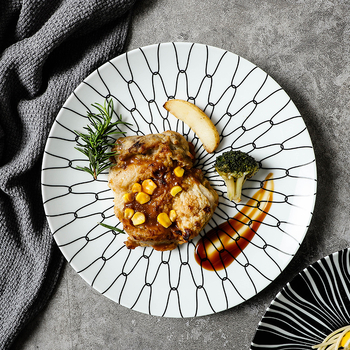Porcelanska tanjura zapadnog stila za večeru, okrugla promjera oko 20 cm, pogodna za tjesteninu i steak – kućno posuđe