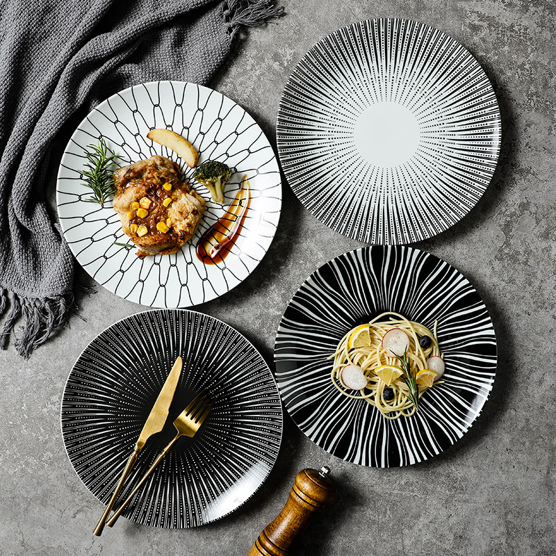 Porcelanska tanjura zapadnog stila za večeru, okrugla promjera oko 20 cm, pogodna za tjesteninu i steak – kućno posuđe