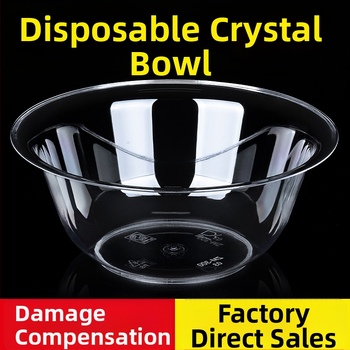 Еднократна прозрачна кристална купа, пластмасова, кръгла, 250–380 мл, комплект 50 бр., за хранителни цели