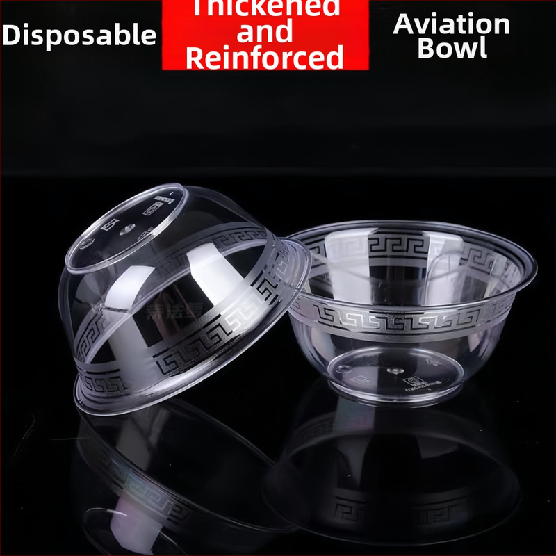 Еднократна прозрачна кристална купа, пластмасова, кръгла, 250–380 мл, комплект 50 бр., за хранителни цели