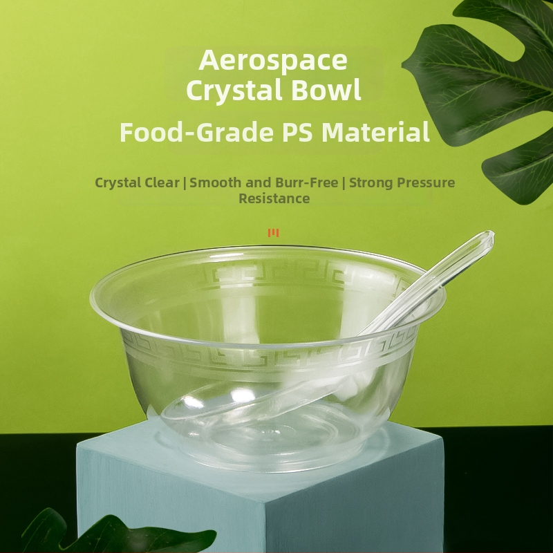 Jednorazová krištáľová misa, plast vhodný pre potraviny, prispôsobiteľná, nerozložiteľná