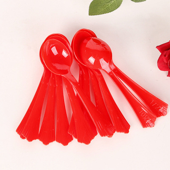 Еднократни купи и клечки за хранене, празнични пластмасови, кръгла форма, 345 ml капацитет, 20 броя в пакет, без микровълнова