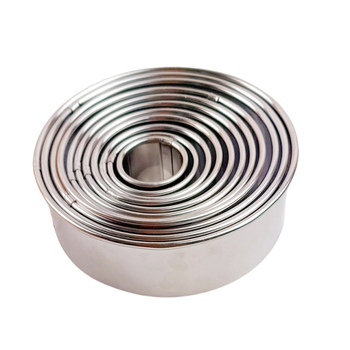 11-dijelni set od nehrđajućeg čelika kružnih kalupa za mousse, tortu i kekse