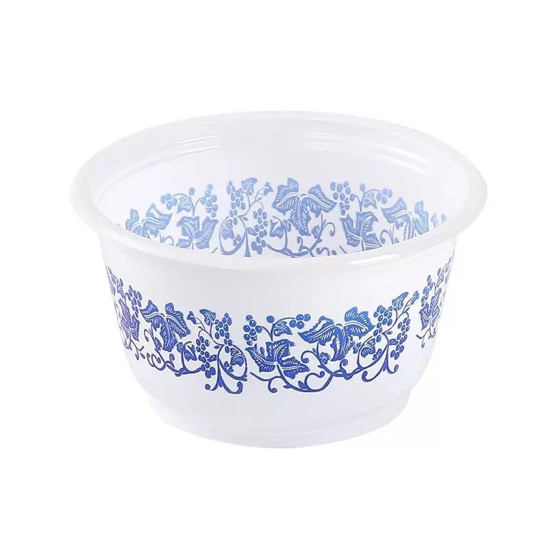 Egyszer használatos műanyag kerek tál, kapacitás 360 ml, vastagság 100, 40 db/csomag, dobozban 1000 db