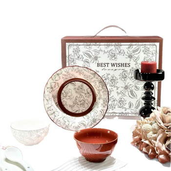 Kerámiából készült tál, tányér és kanál étkezőkészlet ajándékdobozban, modern minimalista stílus, felnőtteknek, testreszabható