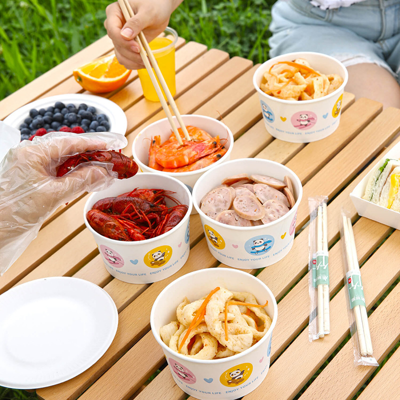 Одноразова хартиена купа за изнасяне – хранителен клас, материал: хартия, капацитет 360-560-660 ml, опаковка 40 бр