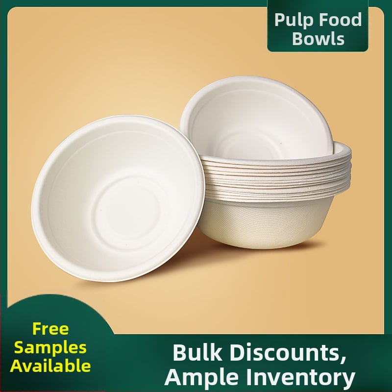 Set de veselă de masă din hârtie, de unică folosință: boluri și farfurii rotunde din hârtie, biodegradabile, capacități 350/500/850/1000, cutie cu 1000 buc.