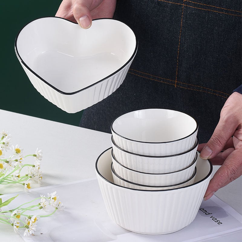 Csúszásmentes kerámia étkészlet tálakkal, 300 ml kapacitás, kézzel készített, 2–5 részes készletekben elérhető