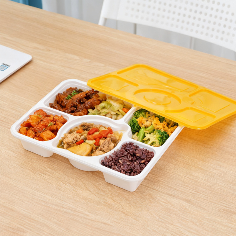 Healthy People пет отделения еднократна кутия за обяд с антикрадешки заключващ механизъм, микровълнова безопасна, PP материал