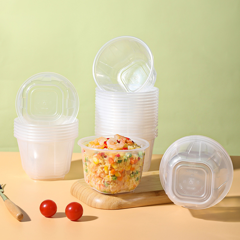 Jednokratne četvrtaste i okrugle zdjele – plastične, kompatibilne s mikrovalnom pećnicom, brend Beautiful and Elegant