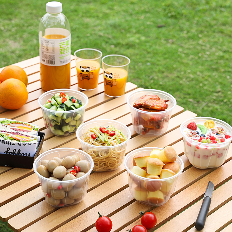 Jednokratne četvrtaste i okrugle zdjele – plastične, kompatibilne s mikrovalnom pećnicom, brend Beautiful and Elegant
