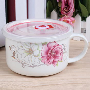 Porcelanska zdjela s poklopcem i držačem, okruglog oblika, dekor pod glazurom, nije prikladna za mikrovalnu