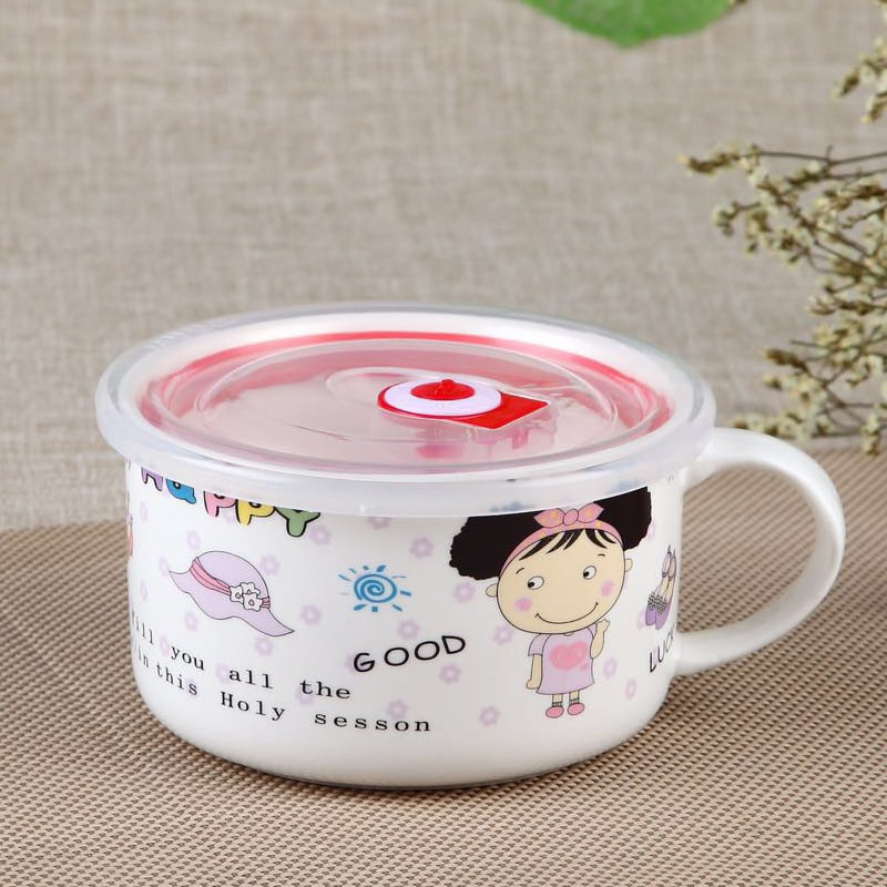 Porcelanska zdjela s poklopcem i držačem, okruglog oblika, dekor pod glazurom, nije prikladna za mikrovalnu