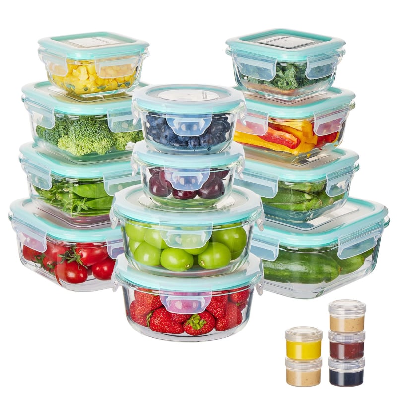 Staklena kutija za ručak s poklopcem, Freshness Box, staklo visokog borosilikata, mikrotalasna kompatibilna, set od 4 komada
