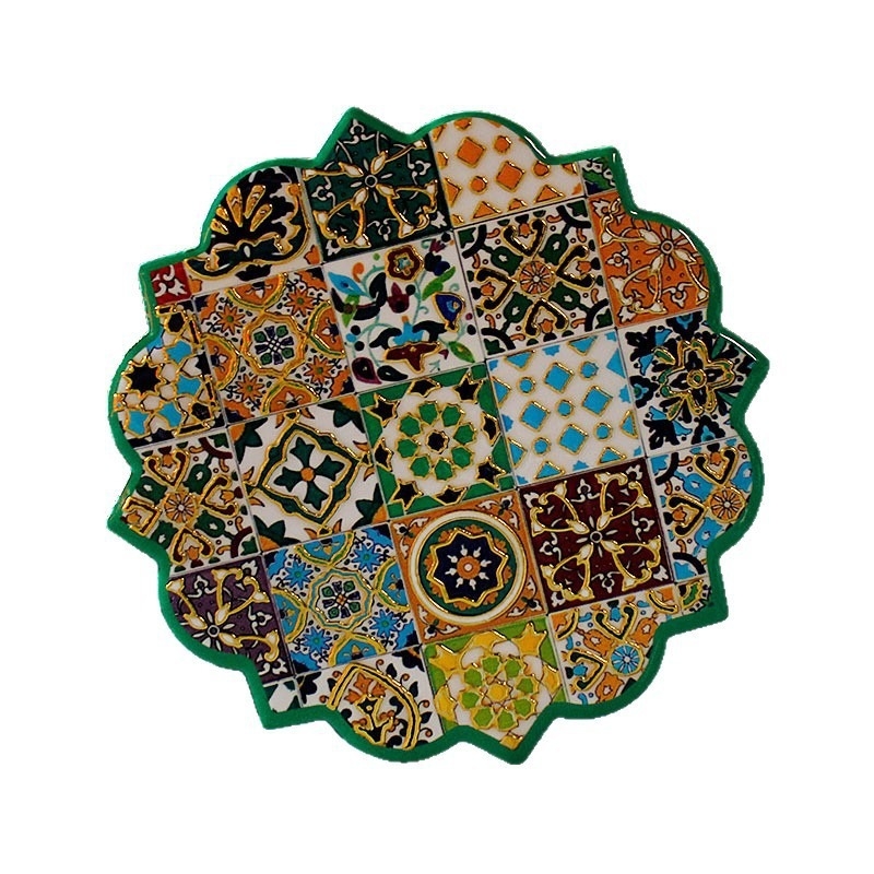 Keramički podmetači za šalice s uzorkom cvijeća, nepravilnim oblikom, boemski stil, proizvod prve klase