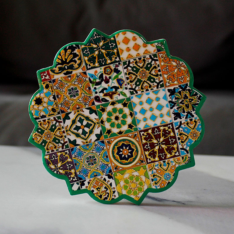 Keramički podmetači za šalice s uzorkom cvijeća, nepravilnim oblikom, boemski stil, proizvod prve klase