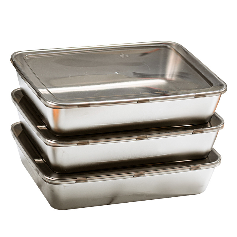 Pravokutna kutija za očuvanje svježine sa poklopcem, materijal 201 elektrolitski, kapacitet 1–2 L, zadržava toplinu