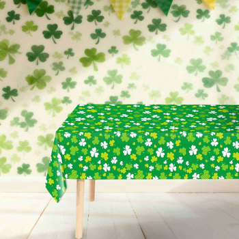 Jednokratna stolnjica od polietilena s motivom četverolistne djeteline, pravokutnog oblika, debljina 0,03, prilagodljiva