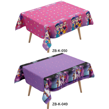 Jednokratni stolnjak, karikaturni uzorak, materijal polietilen (PE), oblik pravokutnik, biološki razgradljiv, prerada i prilagodba dostupni