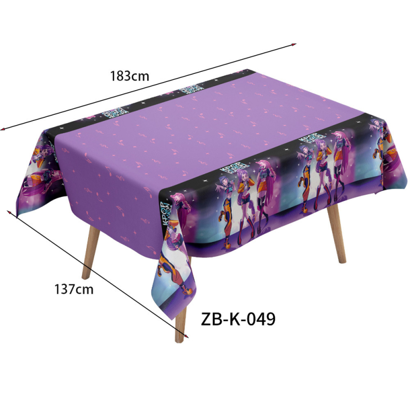 Jednokratni stolnjak, karikaturni uzorak, materijal polietilen (PE), oblik pravokutnik, biološki razgradljiv, prerada i prilagodba dostupni