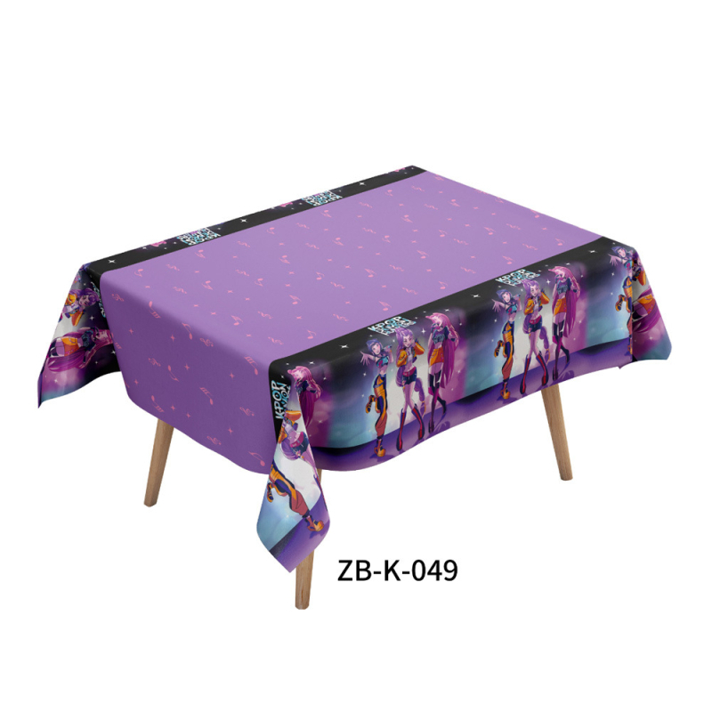 Jednokratni stolnjak, karikaturni uzorak, materijal polietilen (PE), oblik pravokutnik, biološki razgradljiv, prerada i prilagodba dostupni