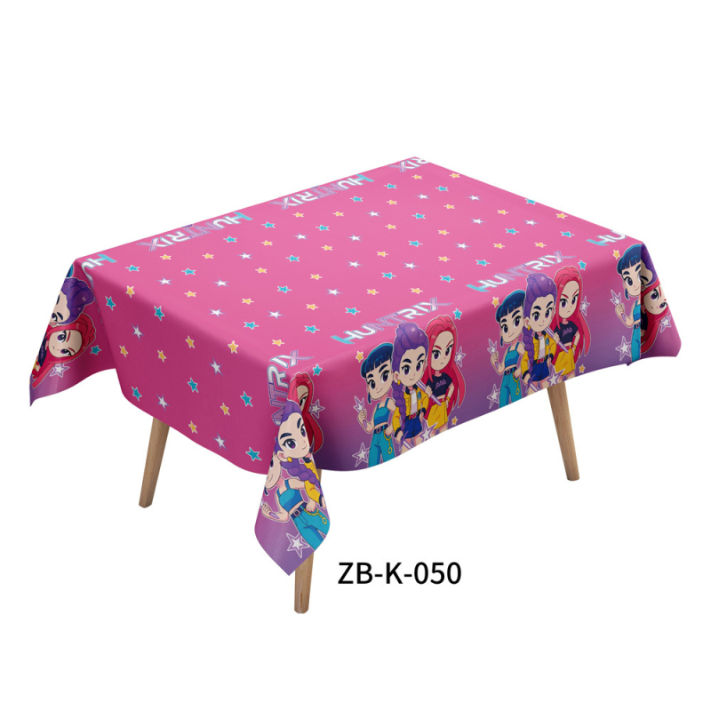 Jednokratni stolnjak, karikaturni uzorak, materijal polietilen (PE), oblik pravokutnik, biološki razgradljiv, prerada i prilagodba dostupni