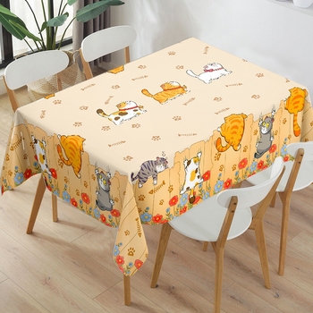 Jednokratni stolni ubrus s crtanim mačkom, materijal tkanina, debljina 1, moguć tisak logotipa, prilagodba