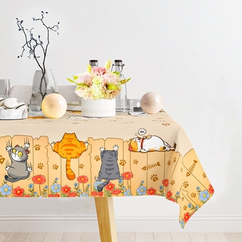 Jednokratni stolni ubrus s crtanim mačkom, materijal tkanina, debljina 1, moguć tisak logotipa, prilagodba
