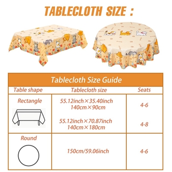 Jednokratni stolni ubrus s crtanim mačkom, materijal tkanina, debljina 1, moguć tisak logotipa, prilagodba