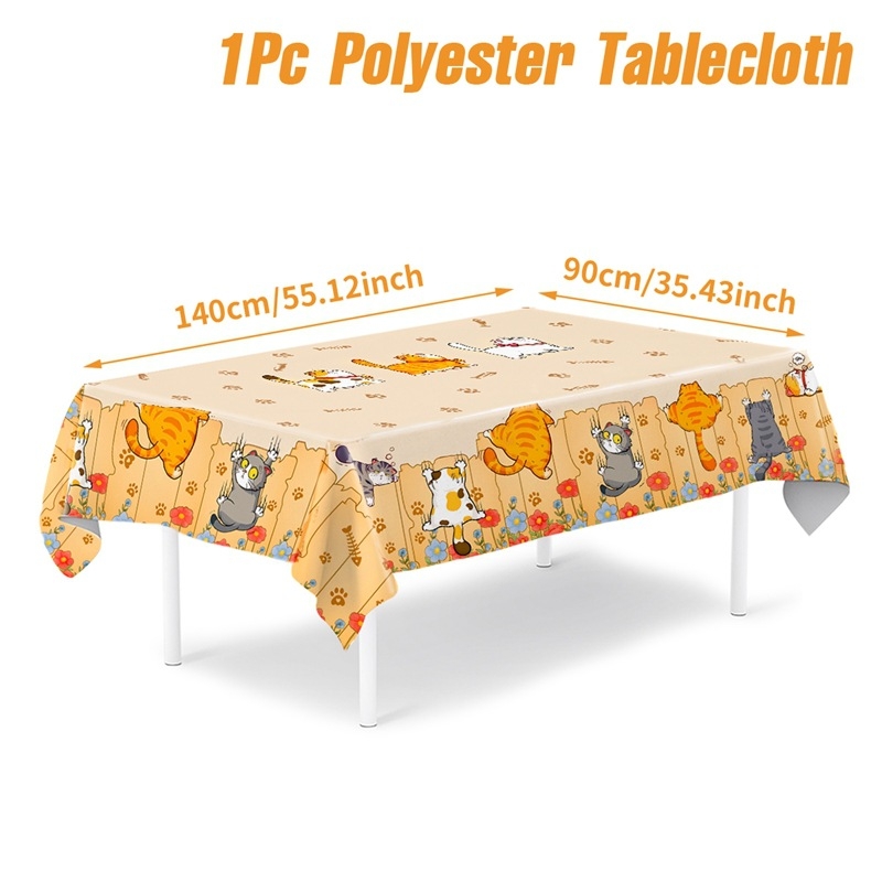 Jednokratni stolni ubrus s crtanim mačkom, materijal tkanina, debljina 1, moguć tisak logotipa, prilagodba