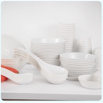 Jednokratni set posuđa od pšenične slame: zdjelice i štapići za jelo, kineski stil, 20 paketa u kutiji