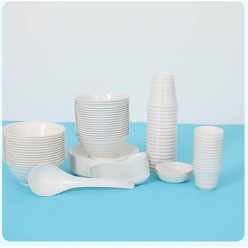 Jednokratni set posuđa od pšenične slame: zdjelice i štapići za jelo, kineski stil, 20 paketa u kutiji