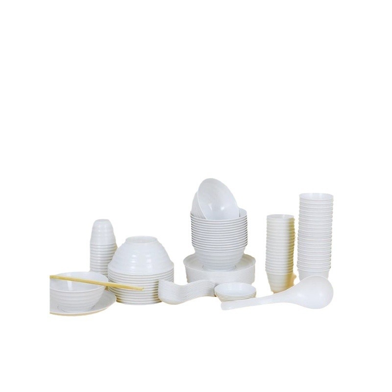 Jednokratni set posuđa od pšenične slame: zdjelice i štapići za jelo, kineski stil, 20 paketa u kutiji