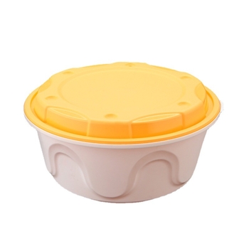 Едноразова пластмасова кутия за обяд, кръгло-правоъгълна форма, микровълнова съвместимост, печат на лого.