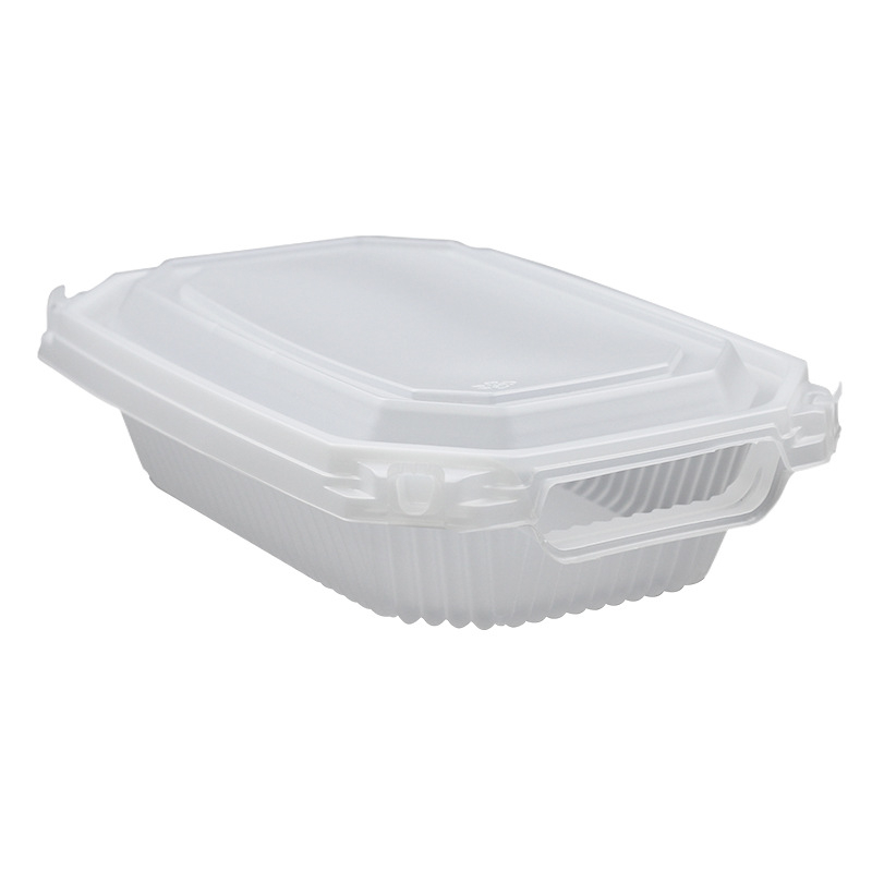 Jednokratna kutija za donijetu BBQ, pravokutna otvorena PP kutija za ručak, s ispisanim logom, nije mikrovalna sigurna, pakiranje 150/box ili 200/box