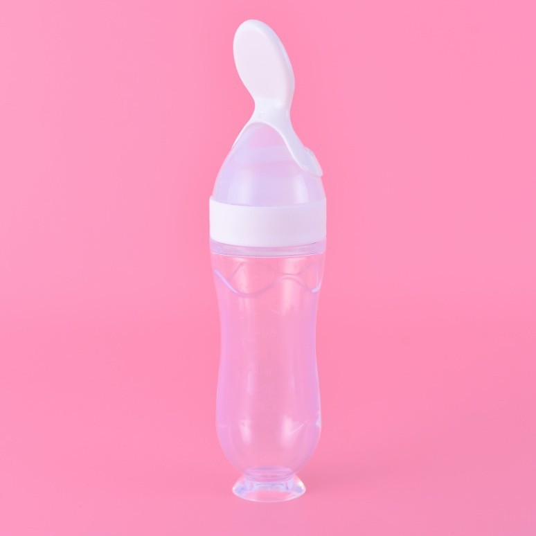 Set za hranjenje bebe – Xiwan silikonska bočica za hranjenje s usisnom čašicom, istisna žličica i bočica rižine kaše; za bebe od 6 mjeseci