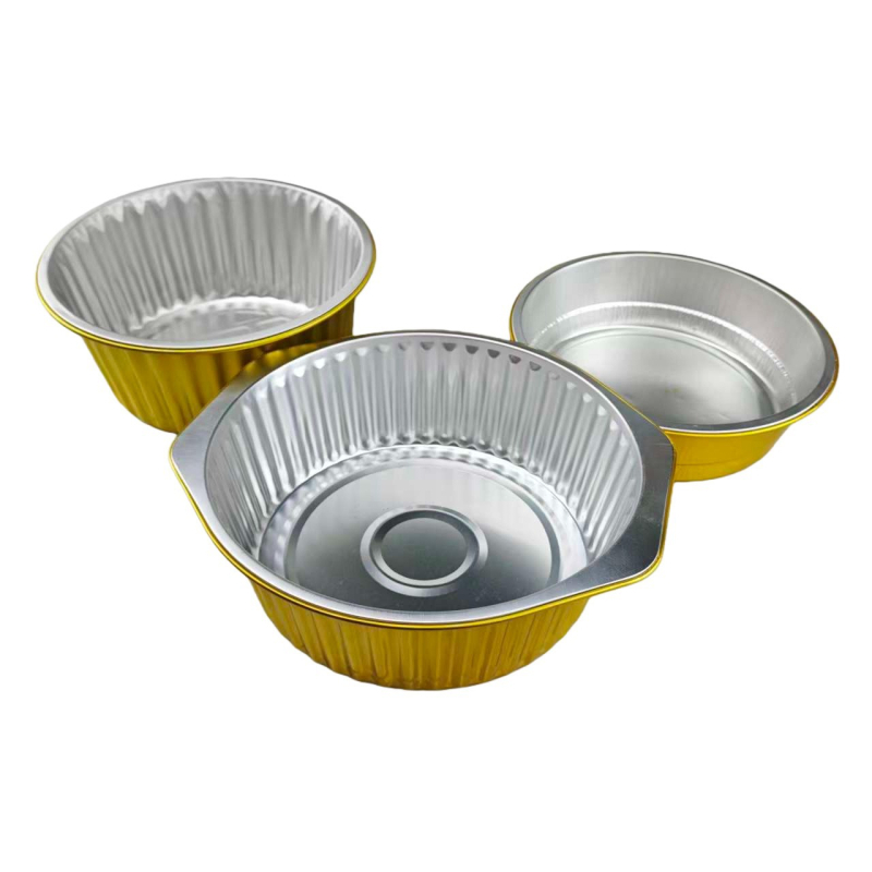 Okrugla kutija od aluminijske folije s PP poklopcem, jednokratna posuda za topla jela, okrugla folijska kutija za dostavu