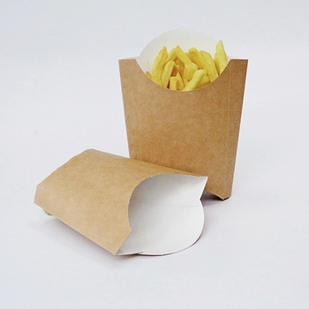 Egyszer használatos olajálló kraft papírdoboz sült krumplira, logóval nyomtatva, testreszabható mintázat, 1000 db/doboz
