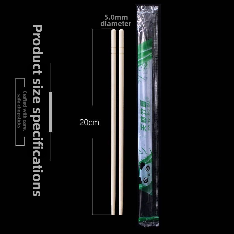 Jednorazové bambusové paličky na jedlo, čínskeho štýlu; 800–1600 párov na dávku; tlač loga k dispozícii; nie sú vhodné do mikrovlnky