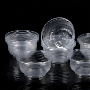 Boluri de plastic de unică folosință, 400 ml capacitate, formă rotundă, material plastic, cutie cu 36 de bucăți