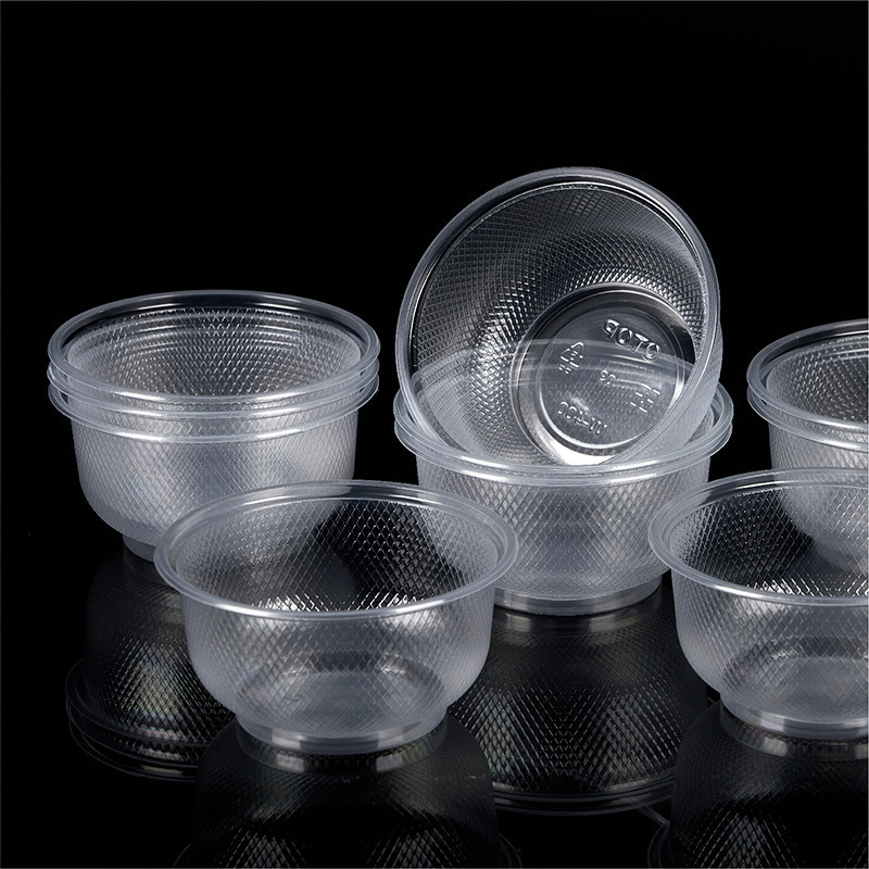 Boluri de plastic de unică folosință, 400 ml capacitate, formă rotundă, material plastic, cutie cu 36 de bucăți