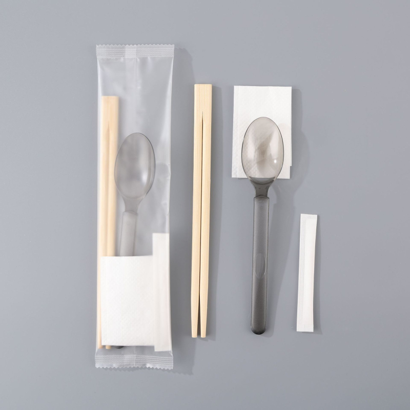 Μίας χρήσης ξυλάκια για φαγητό — σετ τεσσάρων τεμαχίων, Ναν Μπαμπού, βιοδιασπώμενα, ασφαλή σε φούρνο μικροκυμάτων, λογότυπο κατά παραγγελία