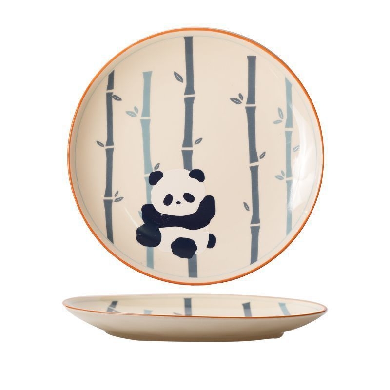 Panda porculanski set zdjela i tanjura od porculana, ručno crtani dizajn ispod glazure, mikrovalna sigurna, lansiranje 2025.