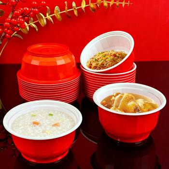 Еднократна пластмасова купа, PP с хранително качество, 20 бр. в опаковка, подходяща за микровълнова, биоразградима, персонализация и печат на лого.